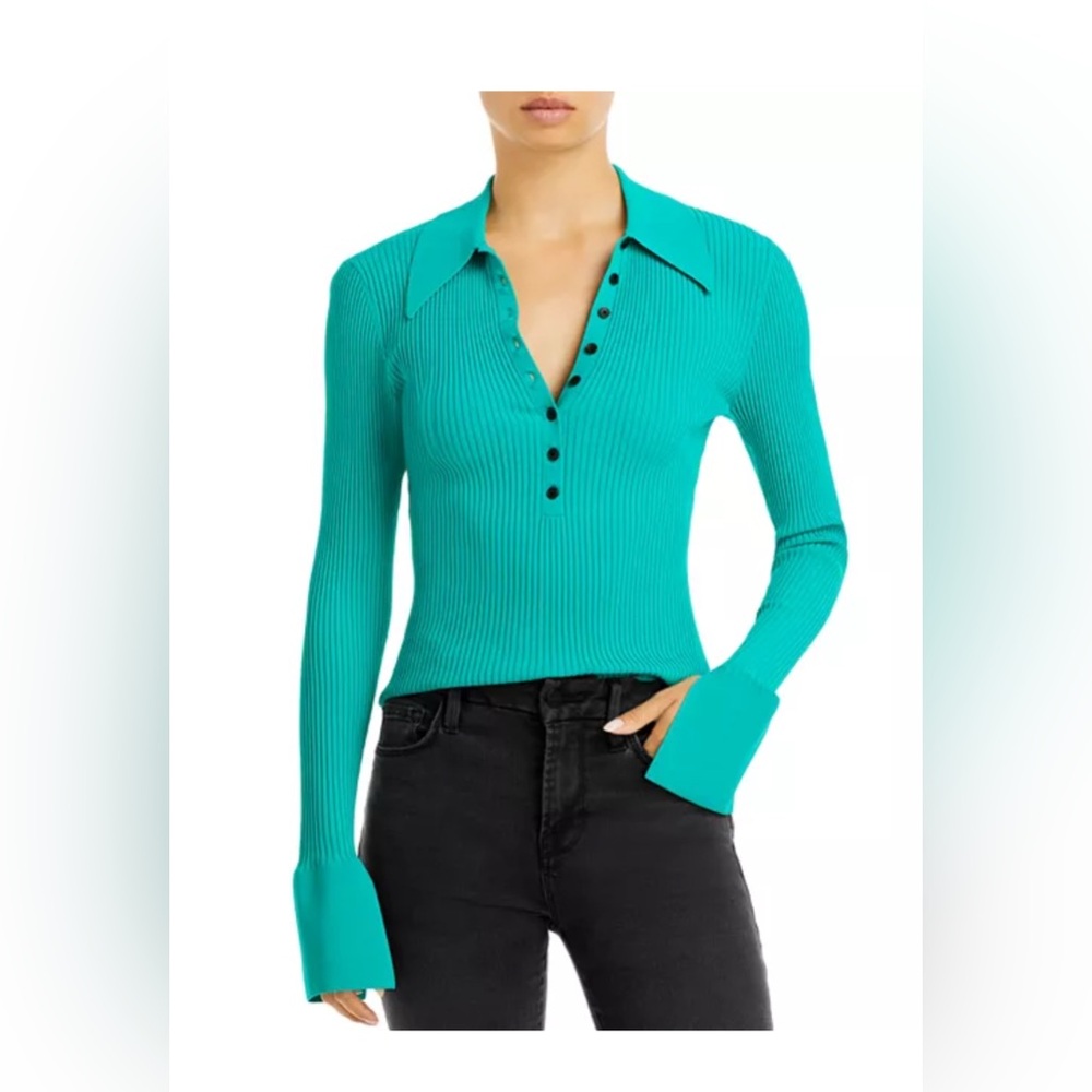A.L.C.Eleanor Ribbed Polo Sweater size M